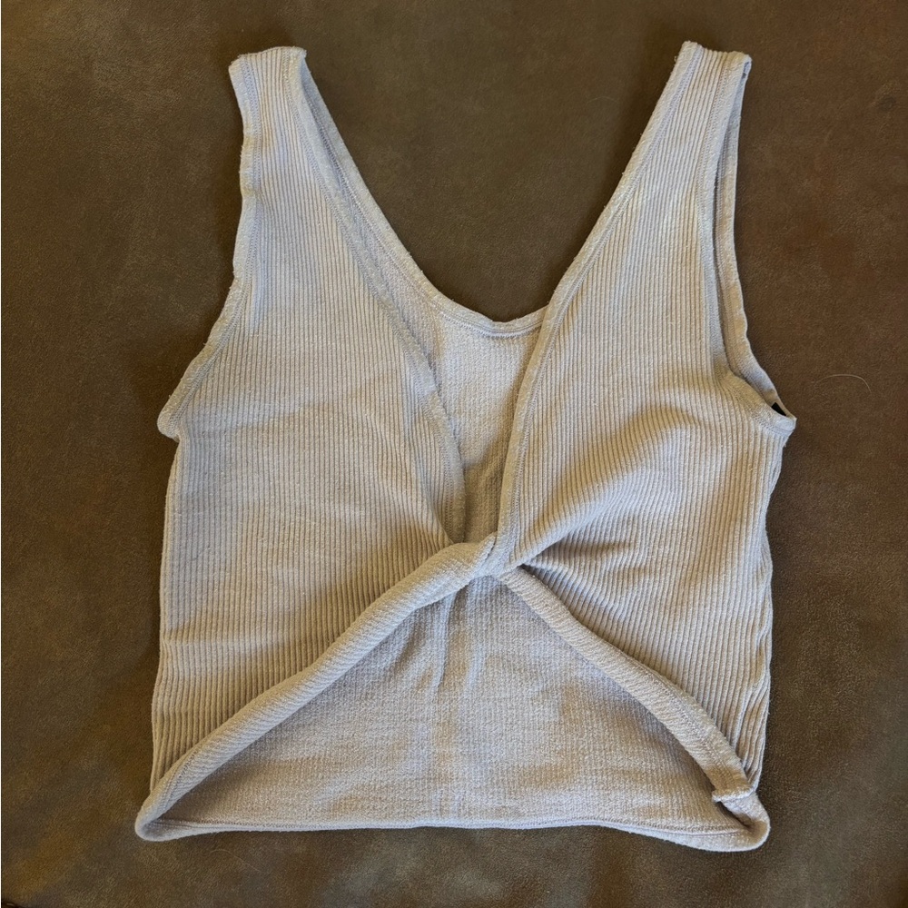 Urban Outfitters Light Pink Twist-Front Ribbed Tank